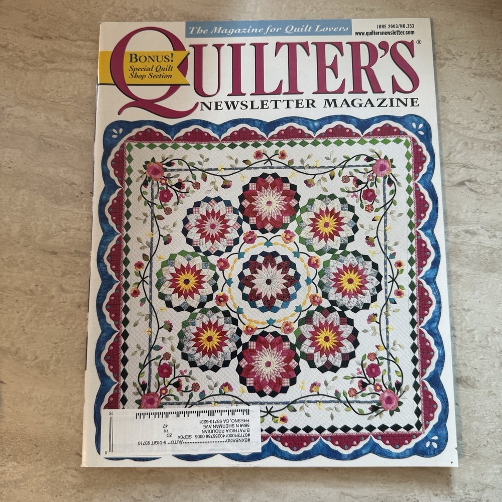 June 2003 Quilter's Newsletter Magazine Vintage Quilting
